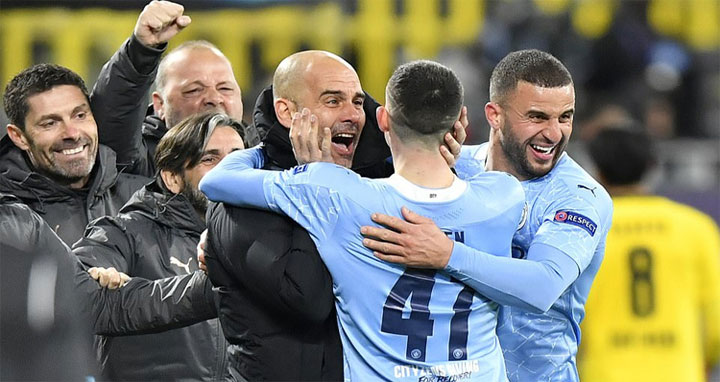 City in the Champions League semis for the first time under Guardiola